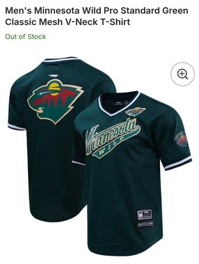 Minnesota Wild Pro Standard Green Classic Mesh Shirt Size 2X